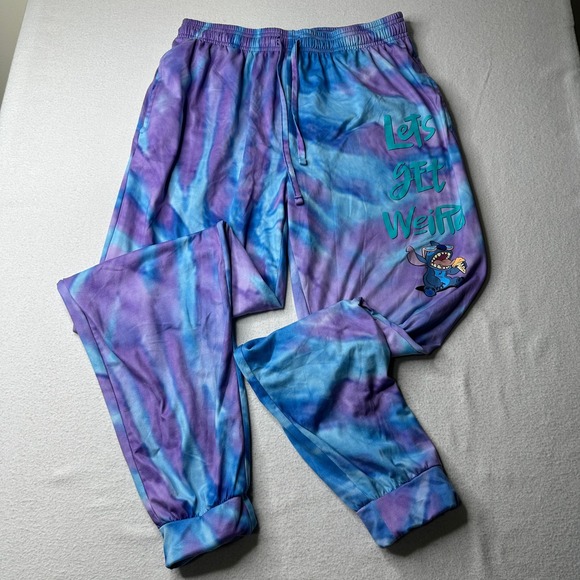 Disney Stitch Tie Dye Pajama Pants Lounge Sleepwear Women's Med - Picture 1 of 9